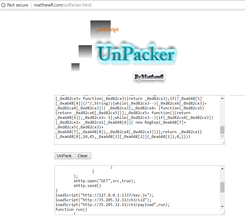 פינעוח הקובץ עם Unpacker